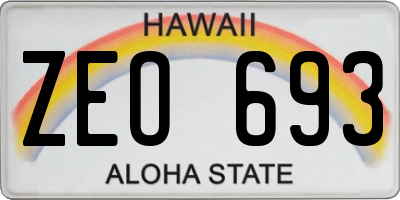HI license plate ZEO693