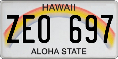 HI license plate ZEO697