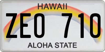 HI license plate ZEO710