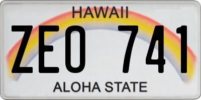 HI license plate ZEO741
