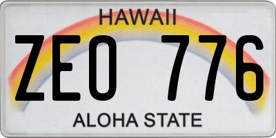 HI license plate ZEO776