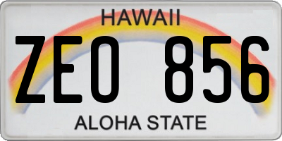HI license plate ZEO856