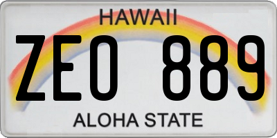 HI license plate ZEO889