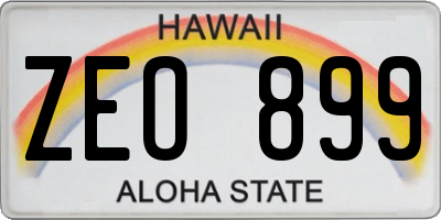 HI license plate ZEO899