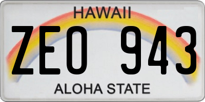 HI license plate ZEO943