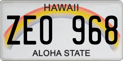 HI license plate ZEO968