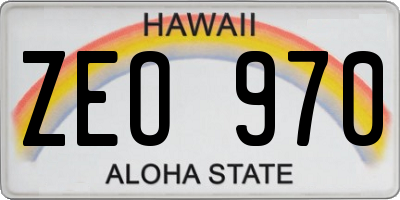 HI license plate ZEO970
