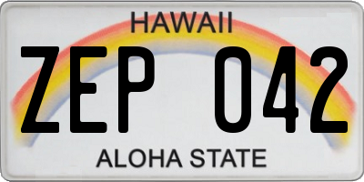 HI license plate ZEP042