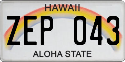 HI license plate ZEP043