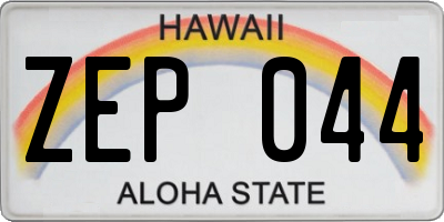 HI license plate ZEP044