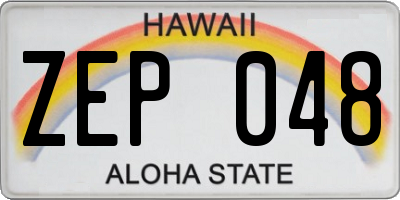 HI license plate ZEP048