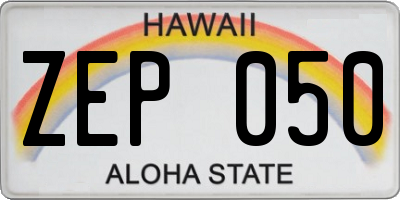 HI license plate ZEP050