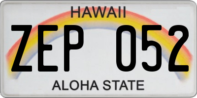 HI license plate ZEP052