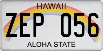 HI license plate ZEP056
