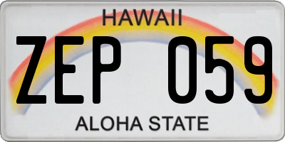 HI license plate ZEP059