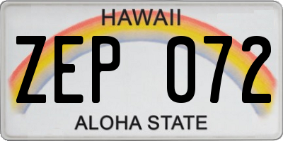 HI license plate ZEP072