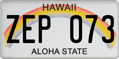 HI license plate ZEP073