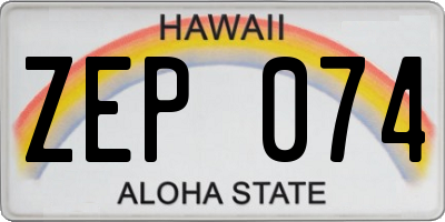 HI license plate ZEP074