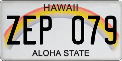 HI license plate ZEP079