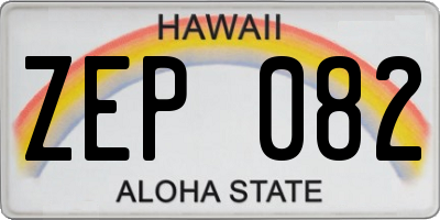 HI license plate ZEP082