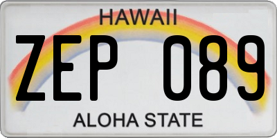 HI license plate ZEP089