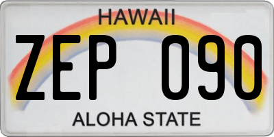 HI license plate ZEP090
