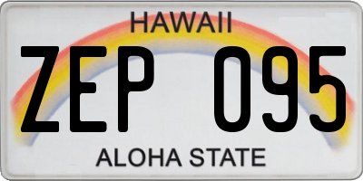 HI license plate ZEP095