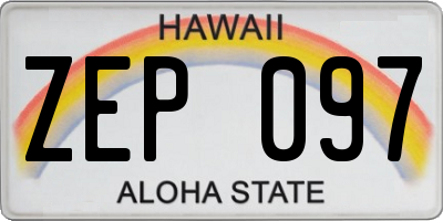 HI license plate ZEP097