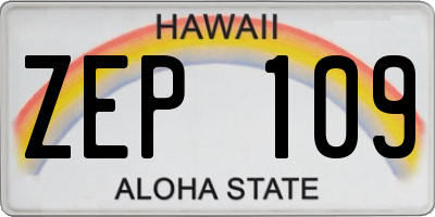 HI license plate ZEP109