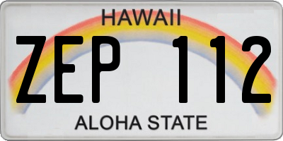 HI license plate ZEP112