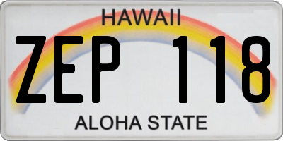 HI license plate ZEP118