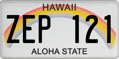 HI license plate ZEP121