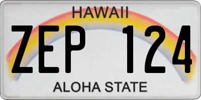 HI license plate ZEP124