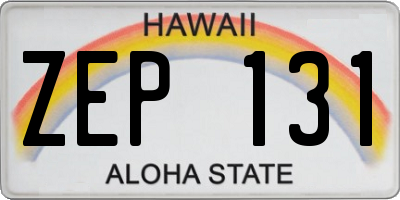 HI license plate ZEP131