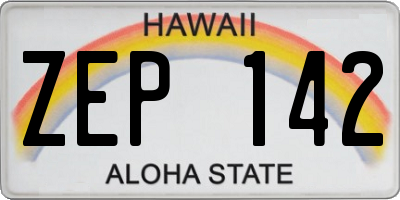 HI license plate ZEP142