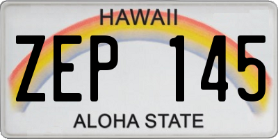 HI license plate ZEP145
