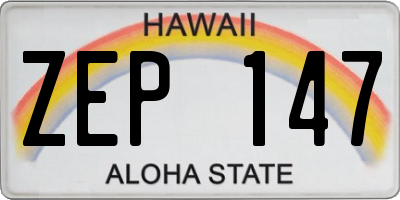 HI license plate ZEP147