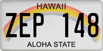 HI license plate ZEP148