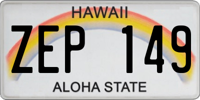 HI license plate ZEP149