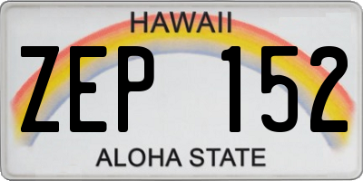 HI license plate ZEP152
