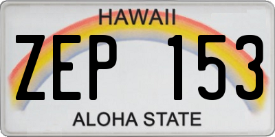 HI license plate ZEP153