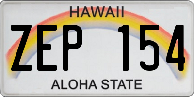 HI license plate ZEP154