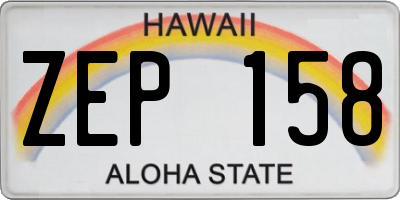 HI license plate ZEP158
