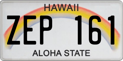HI license plate ZEP161