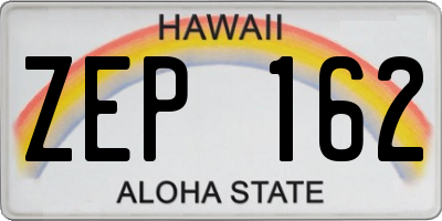 HI license plate ZEP162