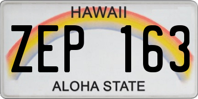 HI license plate ZEP163