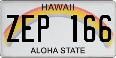 HI license plate ZEP166