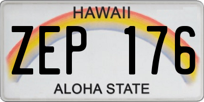 HI license plate ZEP176