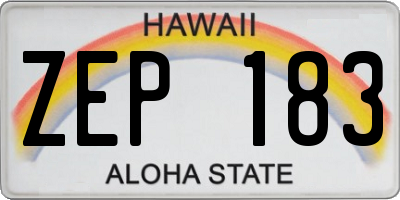 HI license plate ZEP183