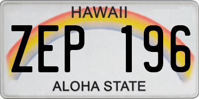 HI license plate ZEP196